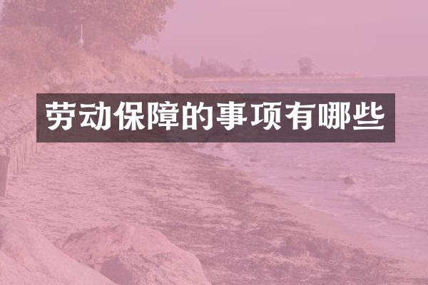 劳动保障的事项有哪些