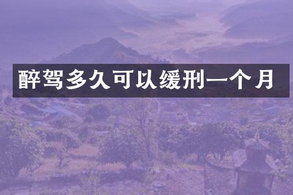 醉驾多久可以缓刑一个月
