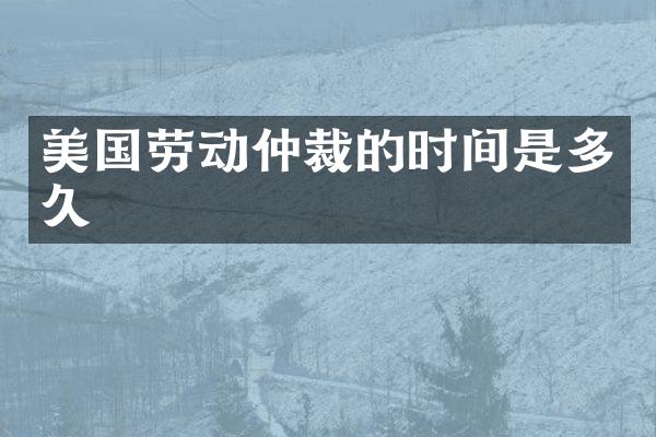 美国劳动仲裁的时间是多久