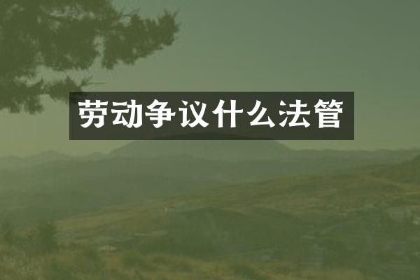 劳动争议什么法管