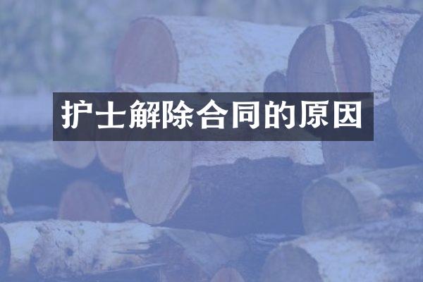 护士解除合同的原因