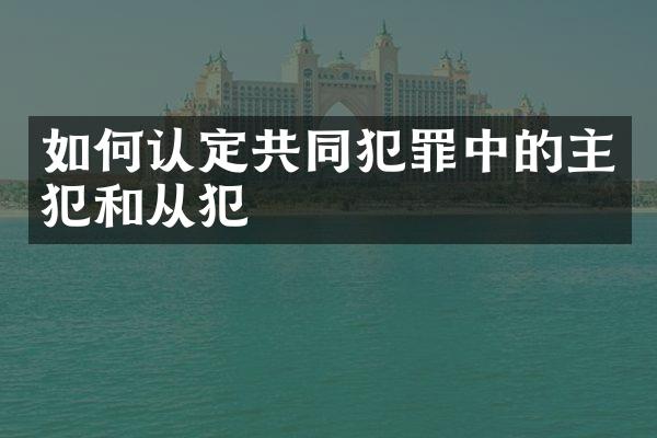 如何认定共同犯罪中的和从犯
