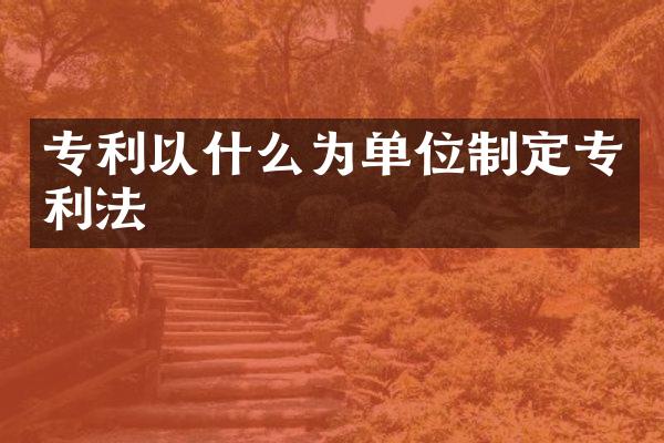 专利以什么为单位制定专利法