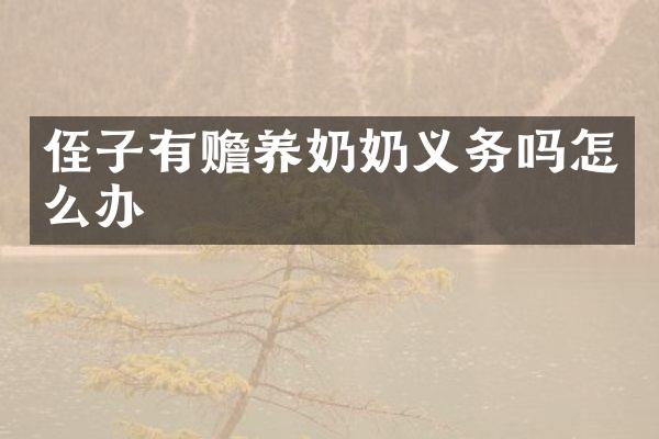 侄子有赡养奶奶义务吗怎么办