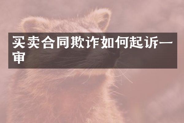 买卖合同欺诈如何起诉一审