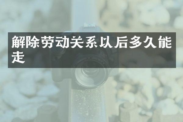 解除劳动关系以后多久能走