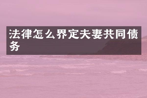 法律怎么界定夫妻共同债务
