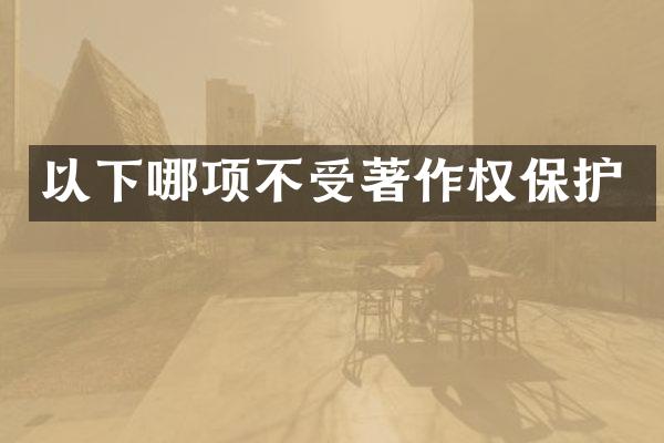 以下哪项不受著作权保护
