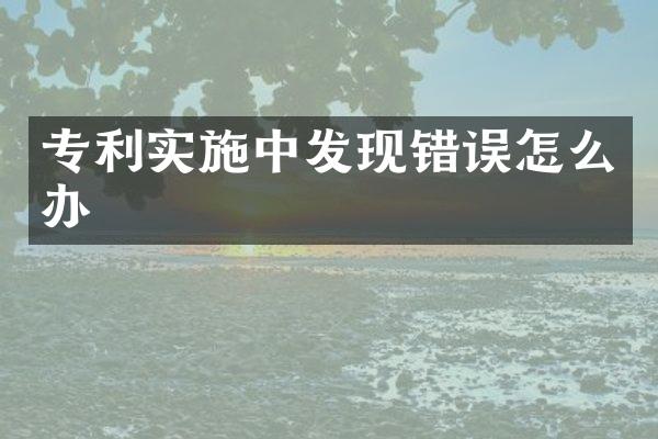 专利实施中发现错误怎么办