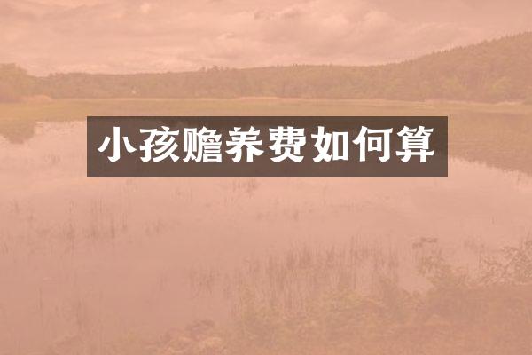 小孩赡养费如何算