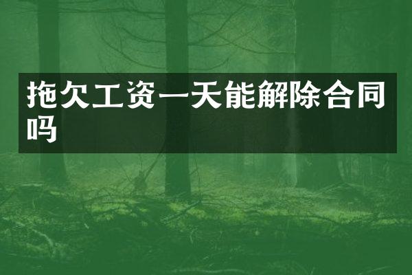 拖欠工资一天能解除合同吗
