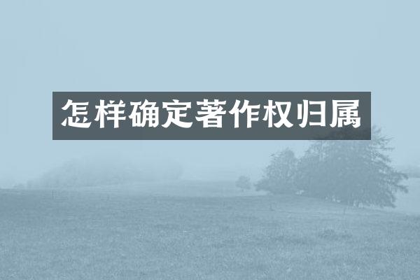 怎样确定著作权归属