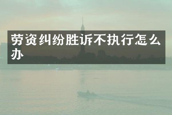 劳资纠纷胜诉不执行怎么办