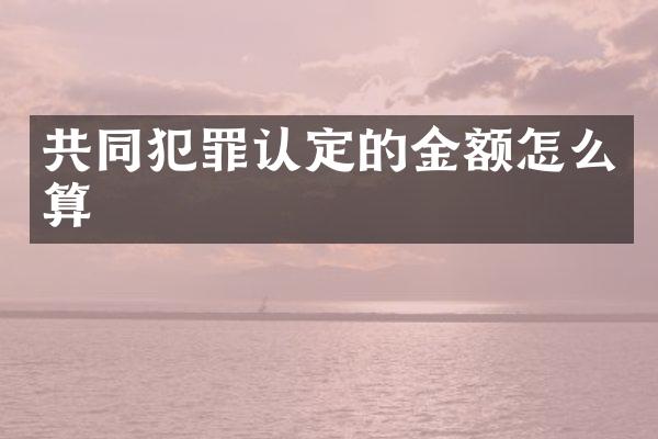 共同犯罪认定的金额怎么算