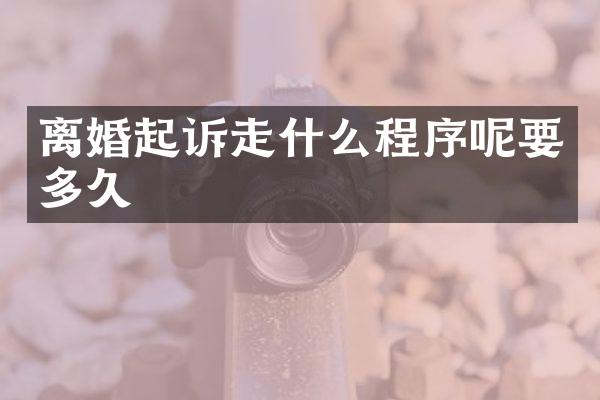 离婚起诉走什么程序呢要多久