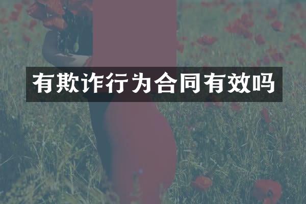 有欺诈行为合同有效吗
