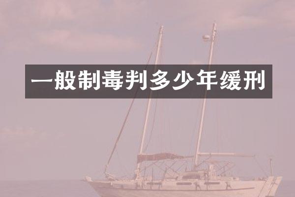 一般制毒判多少年缓刑