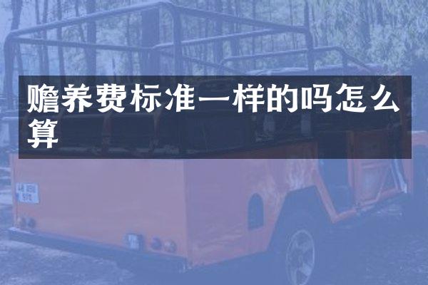 赡养费标准一样的吗怎么算