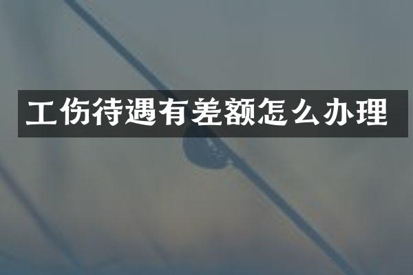 工伤待遇有差额怎么办理