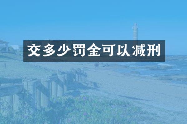 交多少罚金可以减刑