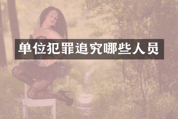 单位犯罪追究哪些人员