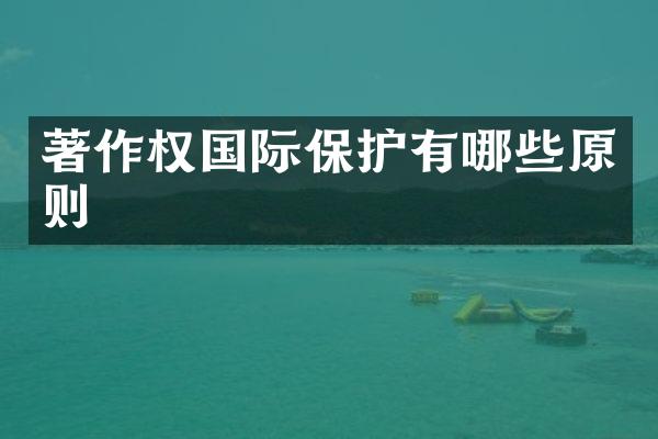 著作权国际保护有哪些原则