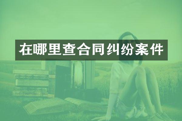 在哪里查合同纠纷案件