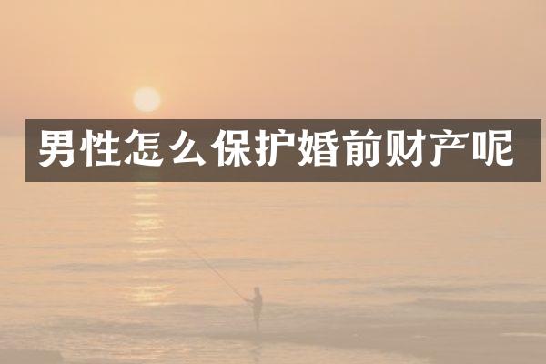 男性怎么保护婚前财产呢