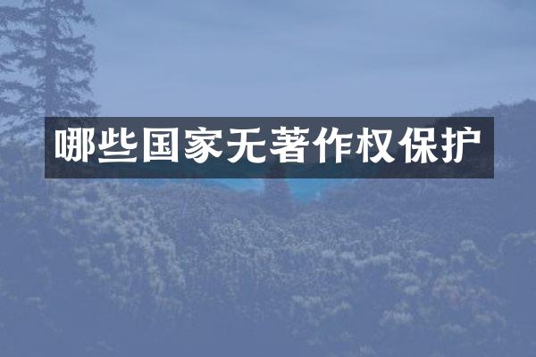 哪些国家无著作权保护
