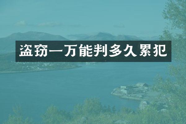 盗窃一万能判多久