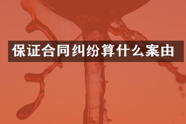 保证合同纠纷算什么案由