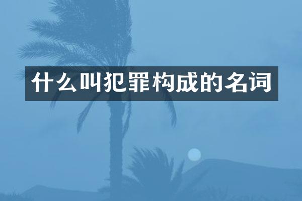什么叫犯罪构成的名词