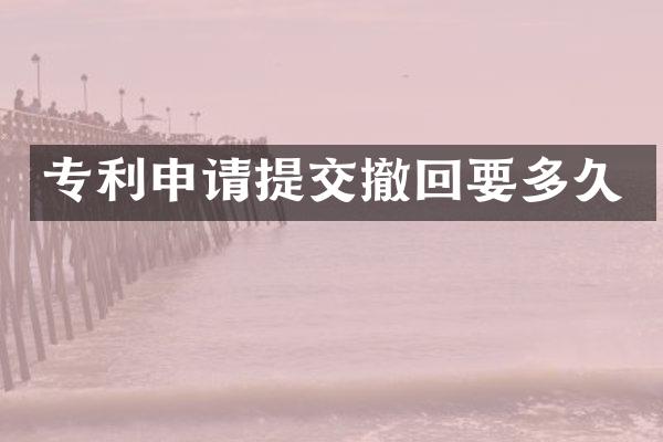 专利申请提交撤回要多久