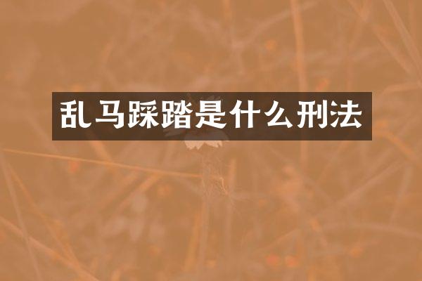 乱马踩踏是什么刑法