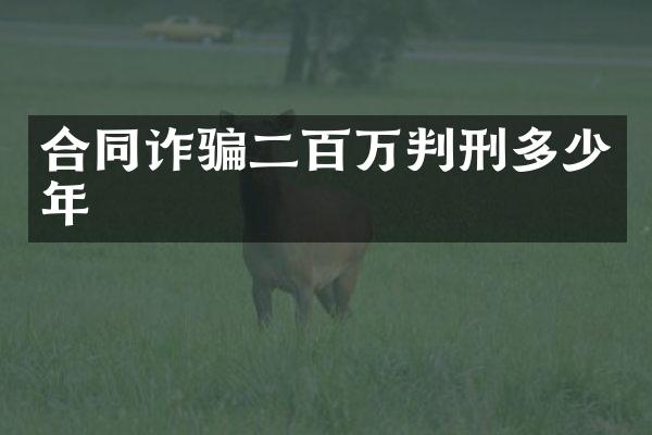 合同诈骗二百万判刑多少年