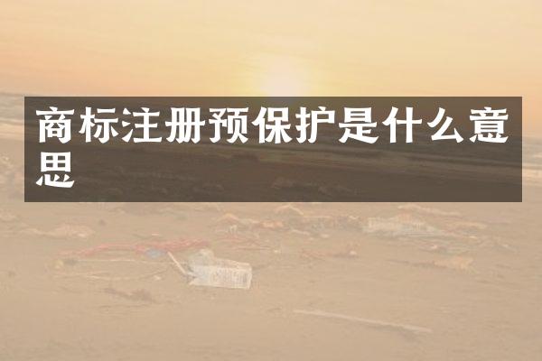 商标注册预保护是什么意思