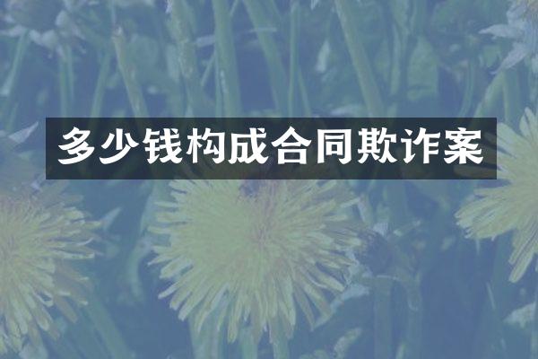 多少钱构成合同欺诈案
