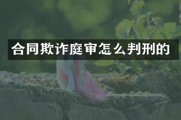 合同欺诈庭审怎么判刑的