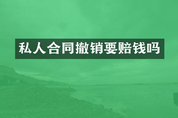 私人合同撤销要赔钱吗