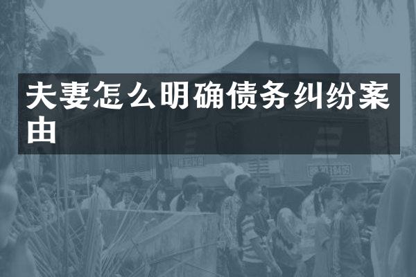 夫妻怎么明确债务纠纷案由