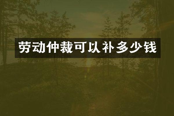 劳动仲裁可以补多少钱