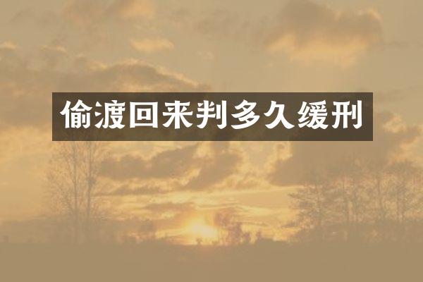 偷渡回来判多久缓刑