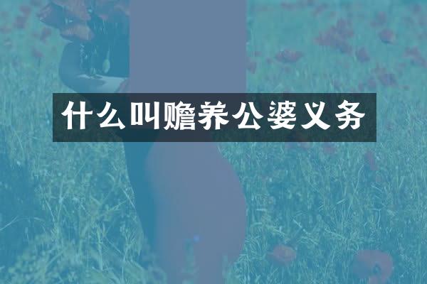 什么叫赡养公婆义务