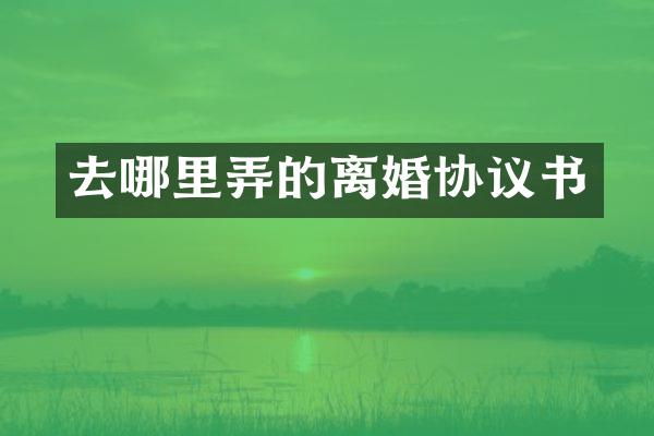去哪里弄的离婚协议书
