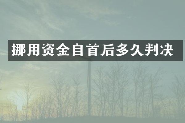 挪用资金自首后多久判决