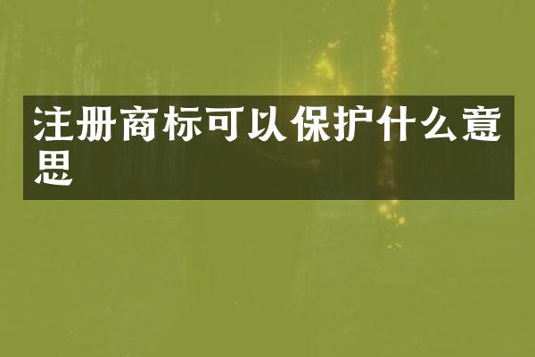 注册商标可以保护什么意思