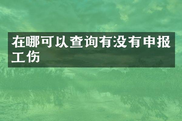 在哪可以查询有没有申报工伤