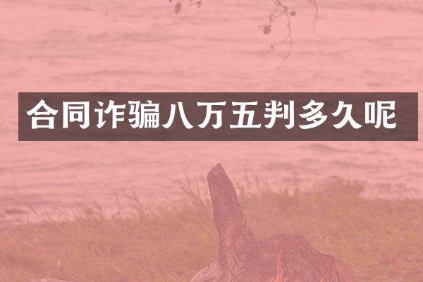 合同诈骗八万五判多久呢
