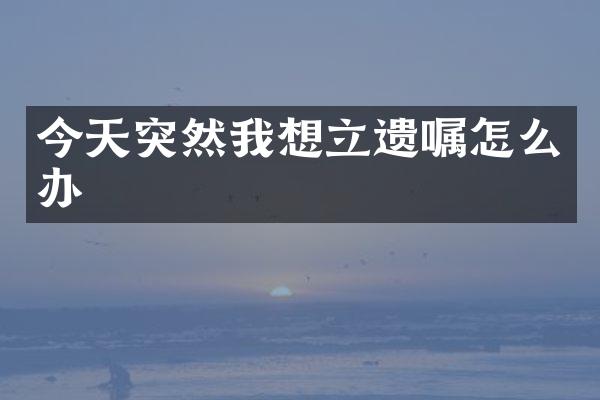 今天突然我想立遗嘱怎么办