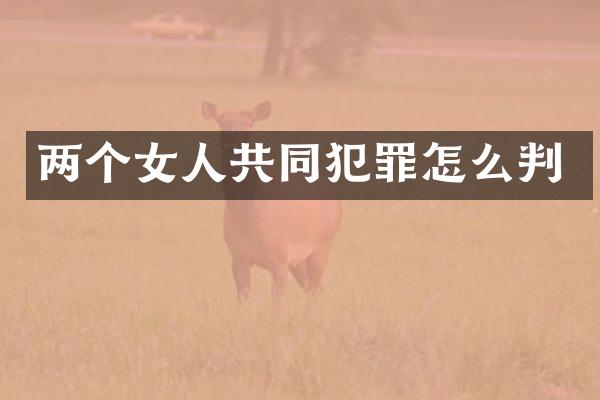 两个女人共同犯罪怎么判